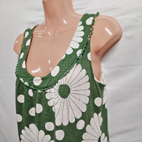 Boden Sleeveless Floral Dress Women Size 6R Green/White Cotton - Picture 13 of 13